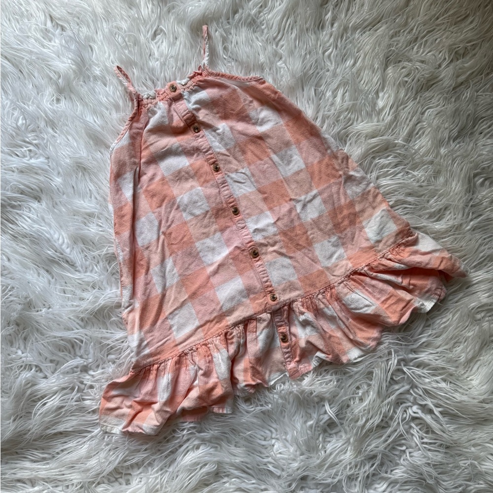 Old Navy Pink and White Checkered Kids Dress